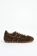 Sneaker LACE UP in aus Veloursleder in Braun