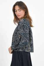 Gemusterte Bluse DEPRESSA in Navy/Beige