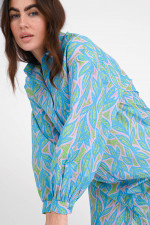 Kleid BRENDA mit Allover-Print in Blau/Rosa/Grün
