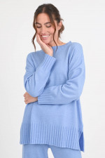 Pullover aus Woll-Mix in Hellblau