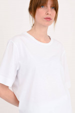 T-Shirt MINERVA mit verstärktem Ärmelsaum in Weiß