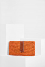 Clutch BELIZI mit Leder-Detail in Orange