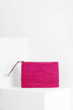 Clutch AMPY mit Lederriemen in Fuchsia