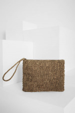 Geflochtene Clutch CLUB in Walnuss
