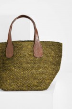 Shopper TOKYO II mit Lederriemen in Savane