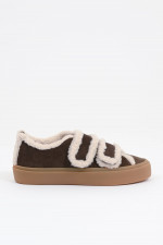 Sherling Sneaker in Dunkelbraun/Creme