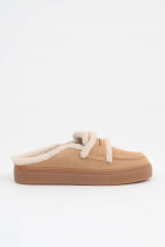 Shearling Mules in Beige