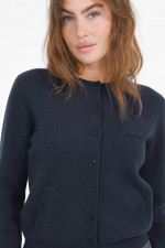 Woll-Strickjacke in Dark Ink