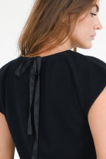 Cashmere Shirt mit Schleifen in Pure Black