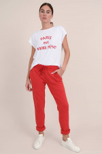 Baumwoll-Mix Sweatpants in Rot