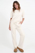 Sweatpants mit weitem Bein in Eggshell