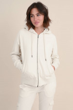 Sweatjacke TESSA mit Zip in Creme