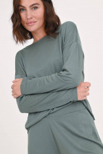 Langarm-Shirt in Oliv