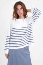 Gestreiftes Sweatshirt ALISON in Graublau/Weiß