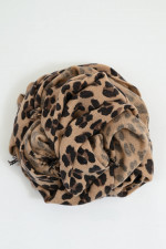 Leo-Schal in Beige/Schwarz