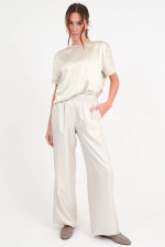 Fließende Seidenhose in Pearl