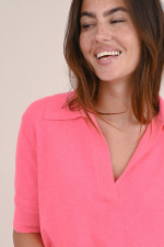 Cashmere Polo CARINA in Korallpink