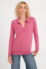 Cashmere-Polo JOSEFINE in Rose Pink