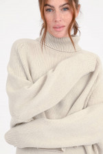 Cropped Cashmere-Rollkragen CATHIE in Beige