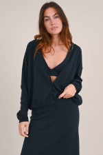 Cashmere Strickjacke ABBY in Anthrazit