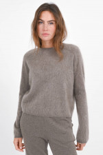 Brushed Cashmere-Pullover LEXIA in Truffle