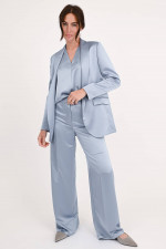 Oversize-Satinblazer in Graublau