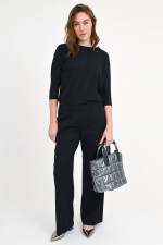 Hose aus Viskose-Mix in Schwarz