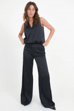 Hose in Satin-Optik in Notte