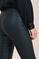 Leder Legging in Schwarz