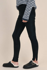 Veloursleder Legging in Midnight