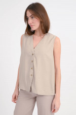 Ärmelose Weste in Taupe