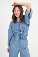 Oversize-Denimbluse BREA in Mittelblau