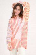 Oversize-Bluse STRELITZA in Orange/Multicolor
