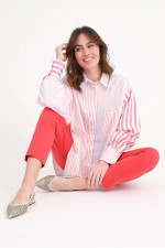 Oversize-Bluse STRELITZA in Pink/Multicolor