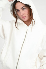 Sweatshirt-Jacke SALY mit Rüschen-Details in Ice
