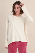 Sweatshirt aus Bio-Baumwolle in Creme