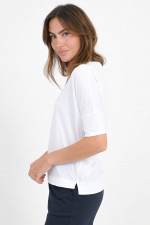 Rundhals-Shirt DAISY in Weiß