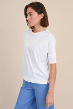 Relaxed Fit Rundhals-Shirt in Weiß
