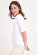 T-Shirt DAHLIA mit V-Neck in Weiß