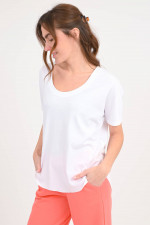 Shirt SANTA CLARA mit verlängertem Rücken in Weiß