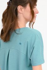 Shirt SANTA CLARA mit verlängertem Rücken in Cyan