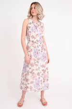 Kleid MARIANA mit floralem Muster in Natur/Flieder
