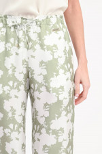 Seidenhose mit Blumenmuster in Eucalyptus