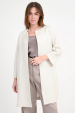 Kurzmantel aus Leinen-Mix in Shimmer Gold