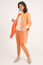 Wendemantel aus Wolle in Orange Bloom
