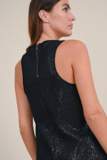 Top PISTOIA mit Pailetten in Schwarz