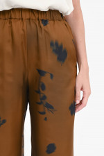 Seidenhose HELGA im Tabak/Schwarz gemustert