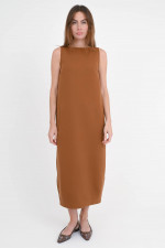 Midi-Kleid ALBIO in O-Shape in Tabak