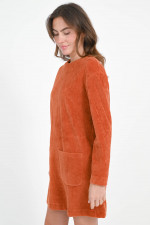 Cordkleid NEVIS mit aufgesetzten Taschen in Kupfer