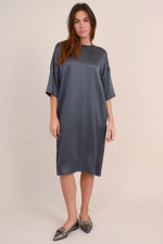 Satin Kleid TERRA in Anthrazit